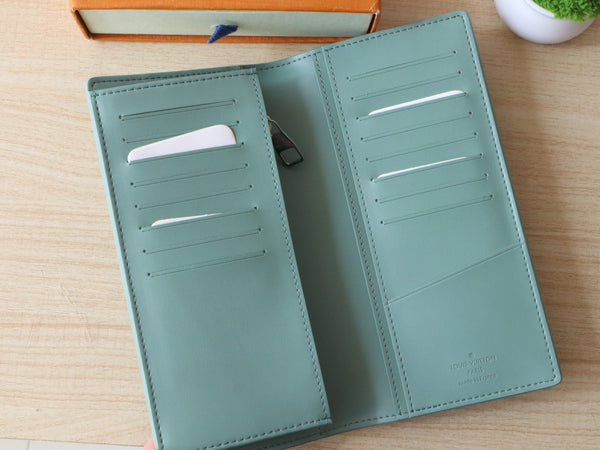 LV Brazza Wallet Monogram Grained Taurillon Cowhide