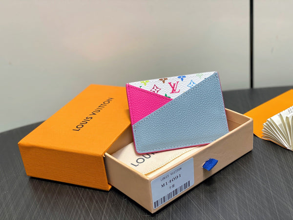 LV x TM Criss-Cross Card Holder Cowhide Canvas 331767