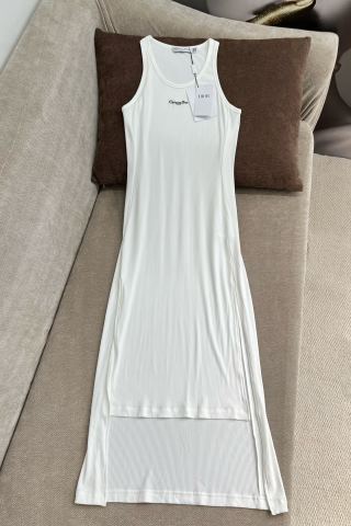 CD 25 Abito gilet ricamato in filo nero bianco cotone