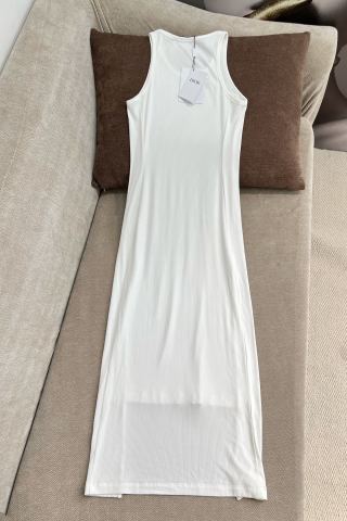 CD 25 Abito gilet ricamato in filo nero bianco cotone