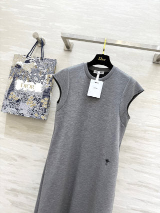 CD 25 Abito in cotone nero e grigio