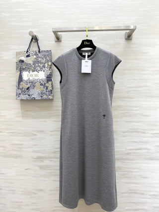 CD 25 Abito in cotone nero e grigio