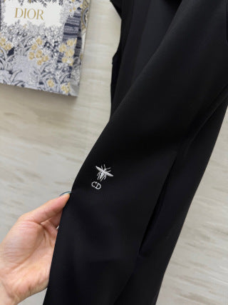 CD 25 Abito in cotone nero e grigio