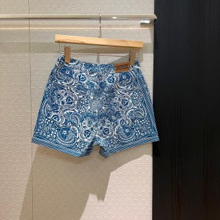 CD Butterfly Print Denim Set Blue White Cotton