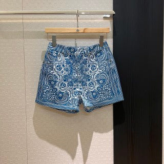 CD Butterfly Print Denim Set Blue White Cotton