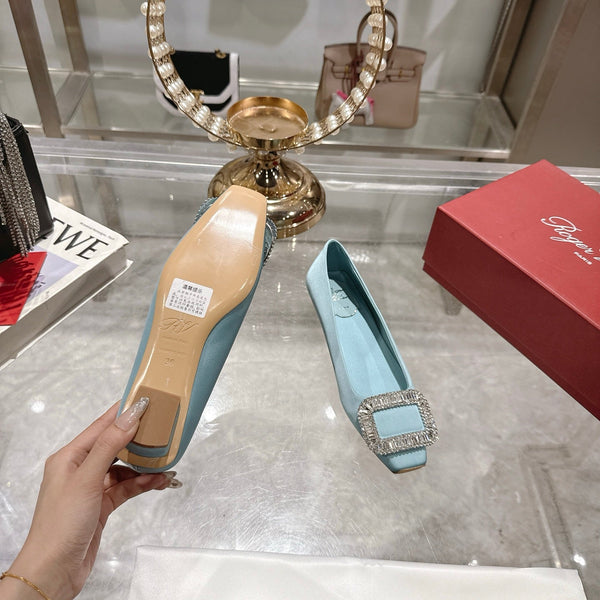 Bell Viv 25 Pumps Blue Imported Silk 300724