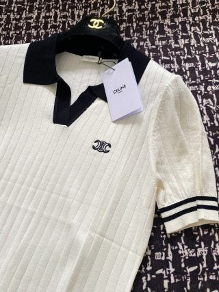 Celine 25 Collared Polo-style Short-sleeve Tops
