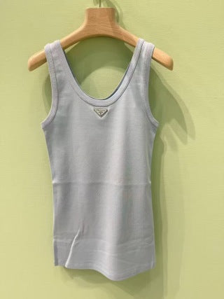 Prada 25 Logo Sleeveless Vest Cotton