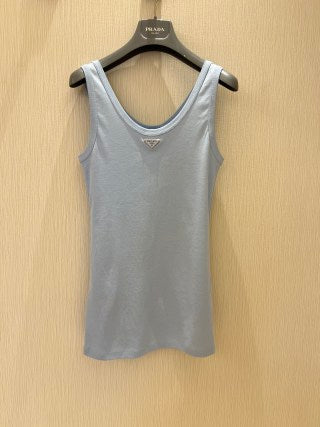 Prada 25 Logo Sleeveless Vest Cotton