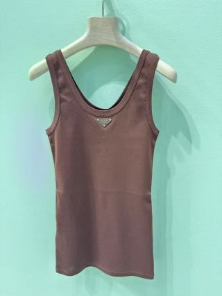Prada 25 Logo Sleeveless Vest Cotton