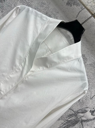 CD 25 Camicia a maniche lunghe con colletto a kimono in cotone