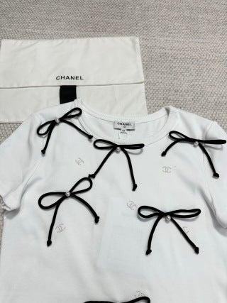CC 25 Bow Knitted T-shirt Cotton