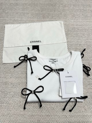 CC 25 Bow Knitted T-shirt Cotton