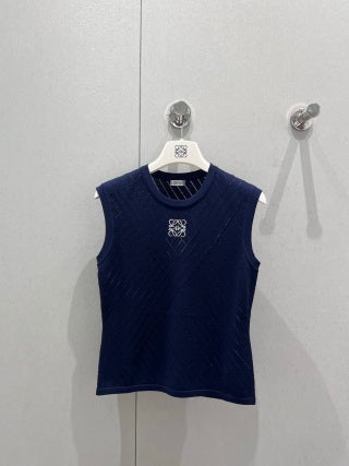Loewe 2025 Embroidered Knitted Vest Wool