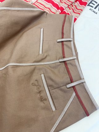 Fendi 25 Hip Skirt Khaki Cotton