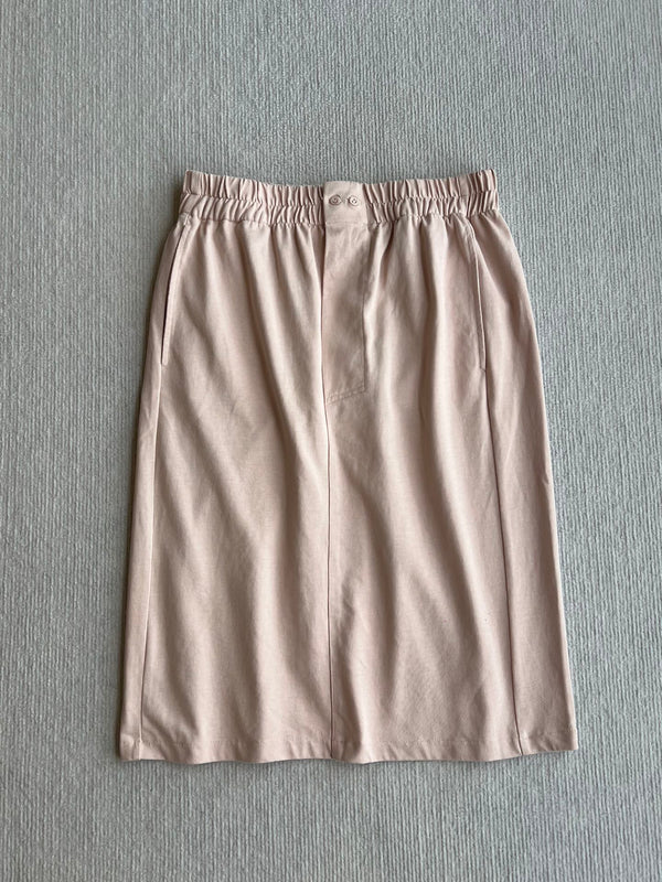 LV 25 Monogram Pocket Patch Iron Elastic Waist Set Light Pink Cotton