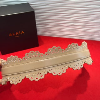 Alaia Belt Beige Soft Cowhide