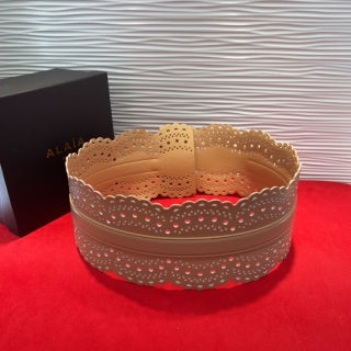 Alaia Belt Beige Soft Cowhide