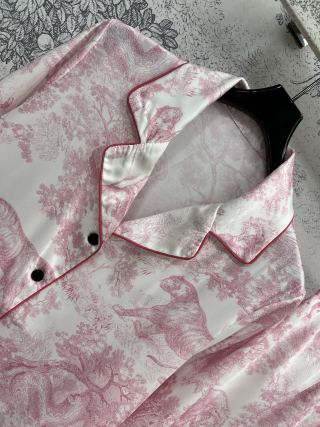 CD 25 Print Suit Pink and Light Blue Cotton