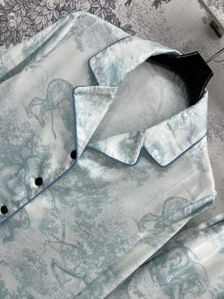 CD 25 Print Suit Pink and Light Blue Cotton