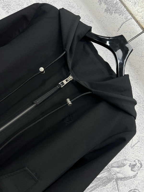 Loewe 25 Hooded Zipper Long-sleeved Jacket Polyester Rayon