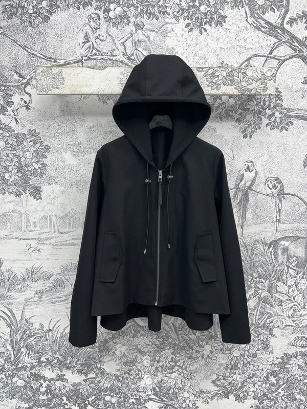Loewe 25 Hooded Zipper Long-sleeved Jacket Polyester Rayon