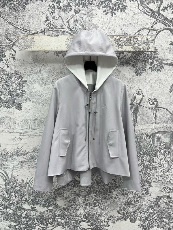 Loewe 25 Hooded Zipper Long-sleeved Jacket Polyester Rayon