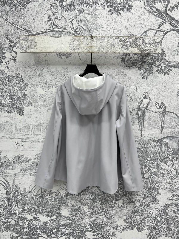 Loewe 25 Hooded Zipper Long-sleeved Jacket Polyester Rayon