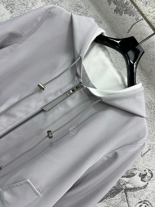 Loewe 25 Hooded Zipper Long-sleeved Jacket Polyester Rayon