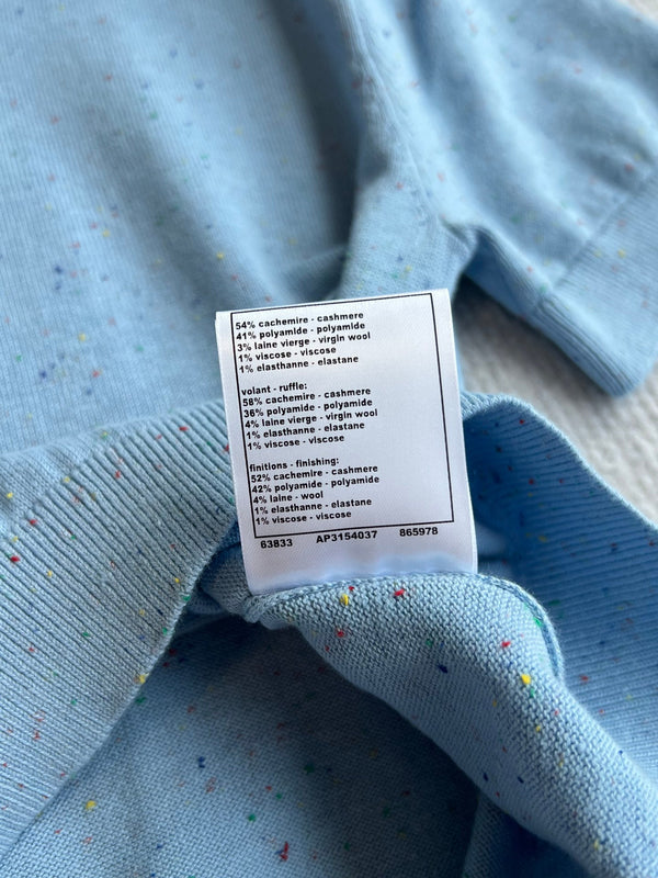 CC 25A Short-Sleeves Top Baby Blue Cashmere