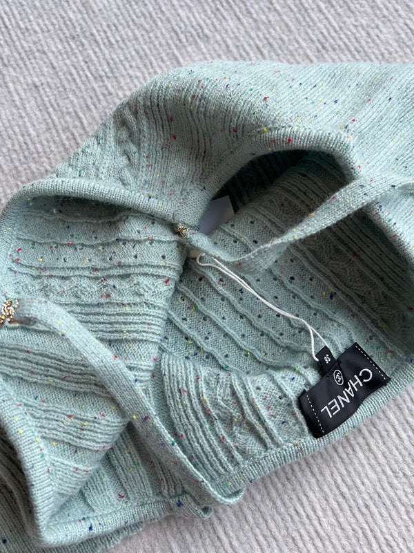 CC 25A Tank Top Mint Green Wool Gold Leaf