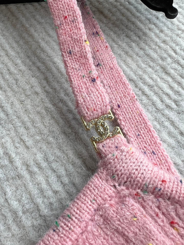 CC 25A Tank Top Pink Wool Gold Leaf