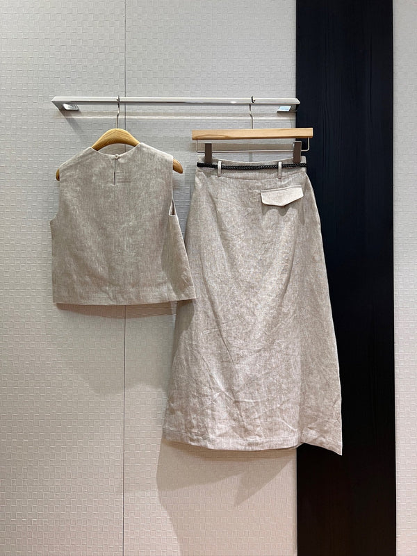 Loewe Set Red And Beige Linen