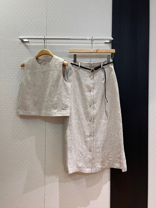 Loewe Set Red And Beige Linen