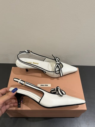 Miu slingback pump white leather