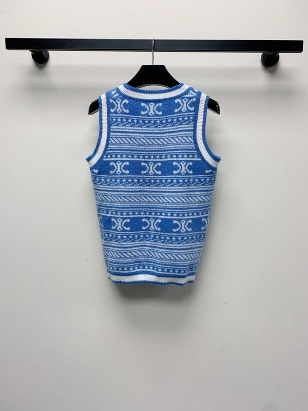 Celine 25 Sleeveless Knit Top Wool Polyester 277557