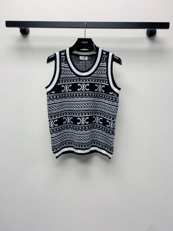 Celine 25 Sleeveless Knit Top Wool Polyester 277557
