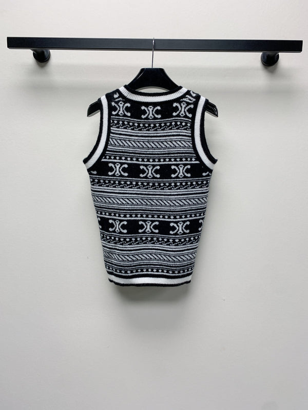 Celine 25 Sleeveless Knit Top Wool Polyester 277557