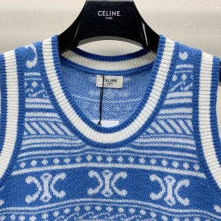 Celine 25 Sleeveless Knit Dress Wool Polyester 277560