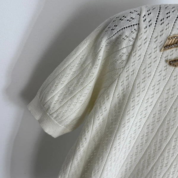 MIUMIU SHORT-SLEEVE KNIT TOP STYLE 397