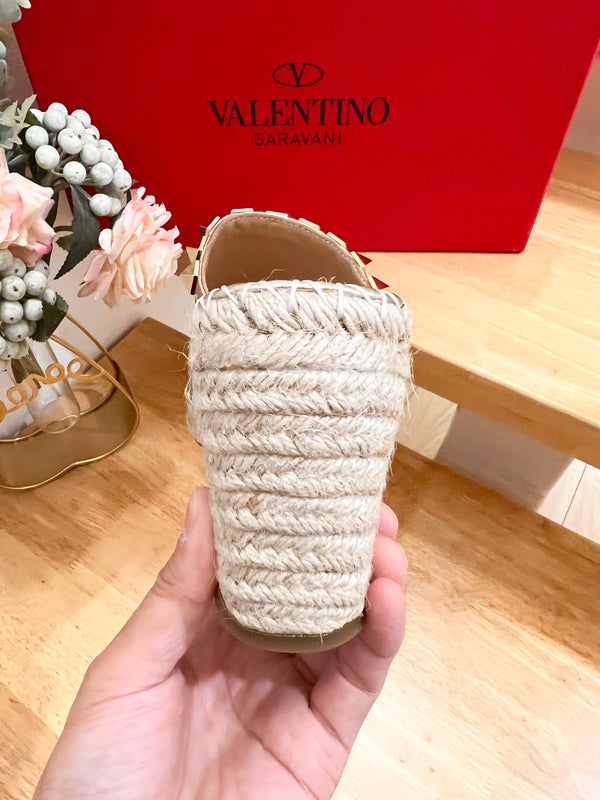 Valentino Mule Wedge Silver Leather 240593