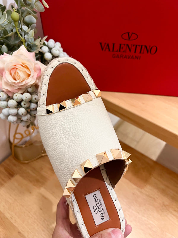 Valentino Mule Wedge White Leather 240594