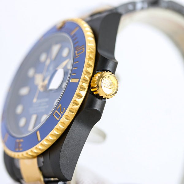 Rolex Blaken Submariner 40mm Black Gold Blue Dial