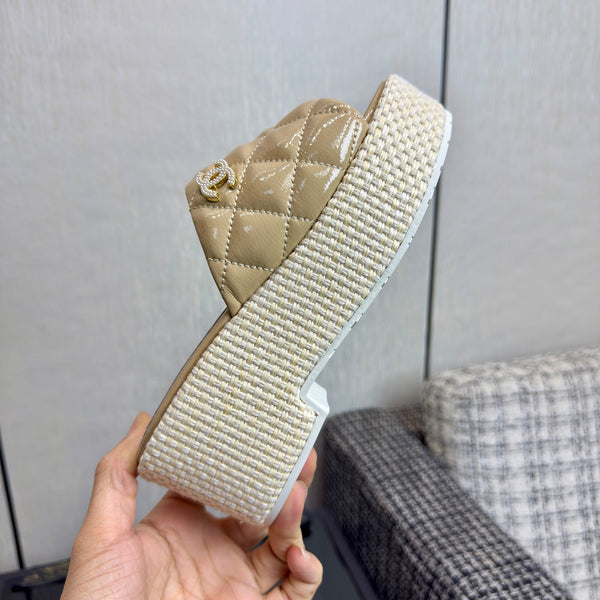 CC 25S Espadrille Platform Wedge Slides