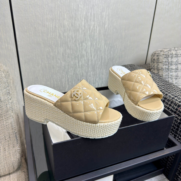 CC 25S Espadrille Platform Wedge Slides