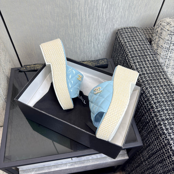 CC 25S Espadrille Platform Wedge Slides