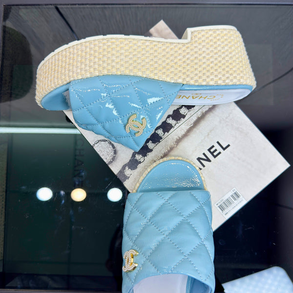 CC 25S Espadrille Platform Wedge Slides