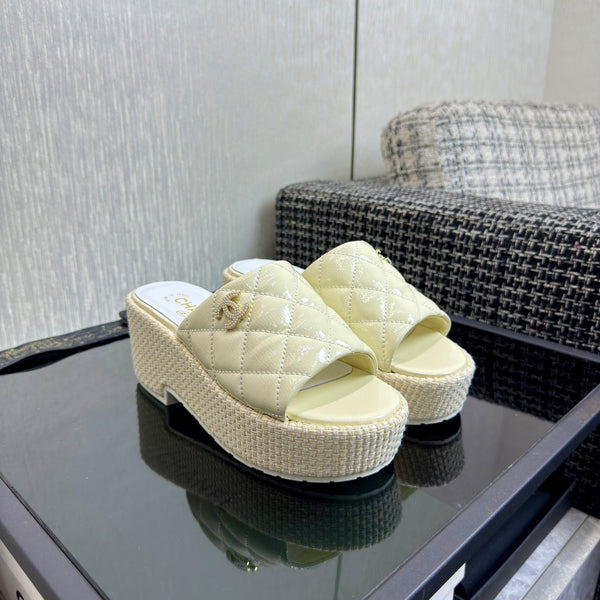 CC 25S Espadrille Platform Wedge Slides