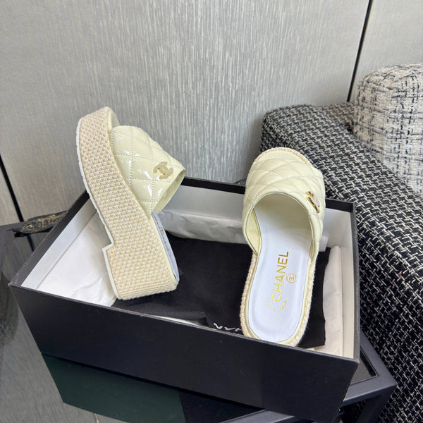 CC 25S Espadrille Platform Wedge Slides