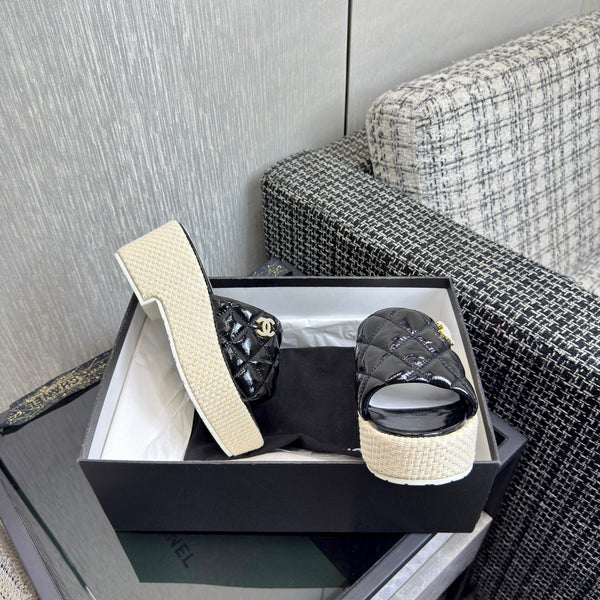 CC 25S Espadrille Platform Wedge Slides